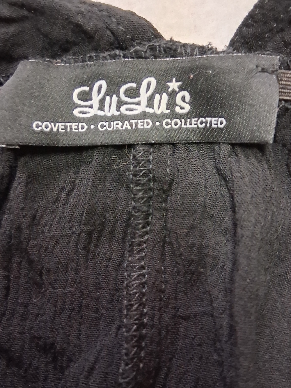 Lulu's Black Halter Romper with Tassel Trim - Picture 5 of 7